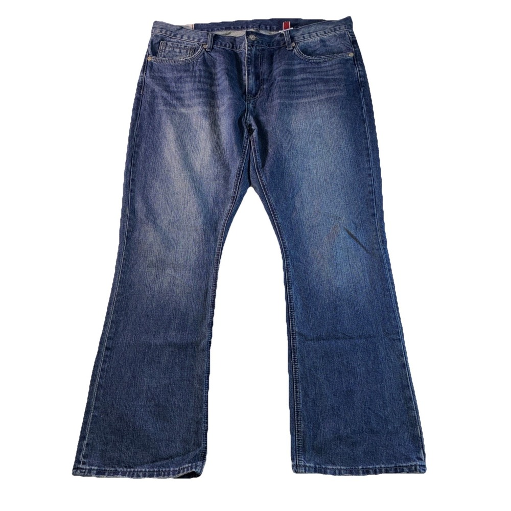 John B‎ Stetson 1014 Rocker Boot Leg Jeans Men's 42x32 Blue